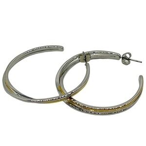 NEW REAL SIMPLE RS silver and gold fashion hoop earrings